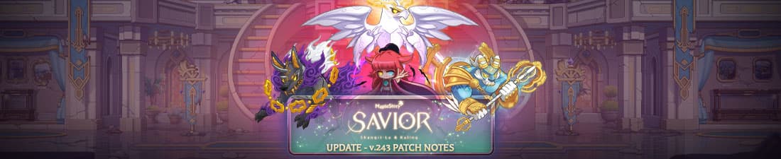 Savior-Banner mit Kaling und den Perils vor einer Burgtreppe