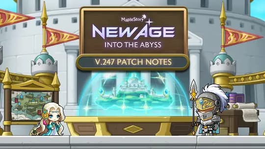 New-Age-Into-the-Abyss-Banner mit einem leuchtenden Burgmodell und zwei Charakteren