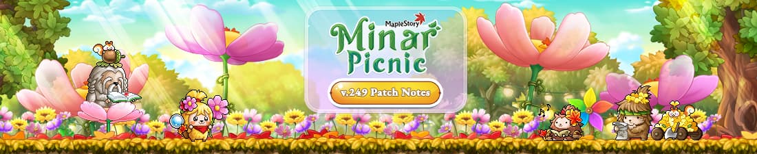 Halflingers und riesige Blumen um das Minar-Picnic-Schild