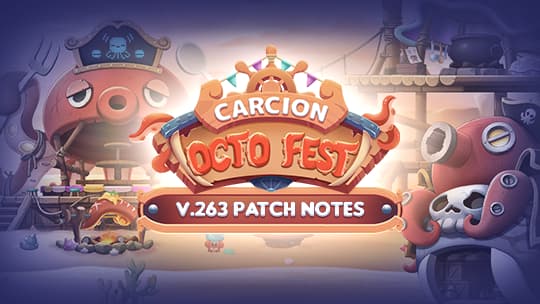 Oktopusschiffe neben dem Schild des Carcion Octo Fest