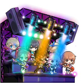Blake's Memorial Chair mit Band und bunten Bühnenlichtern