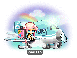Airplane-Travel-Reittier mit Regenbogen und kleinem Flugzeug