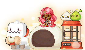 Hot Steamed Bun Chair mit Yeti- und Slime-Dekorationen