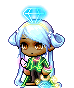 Neon Diamond outfit with a blue diamond hairband