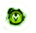Darknell energy ball with a green mark