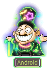 Neon Spiegelmannroid with a glowing hat and neon trim