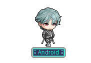 Nickyroid-Android mit türkisfarbenem Haar und dunkler Rüstung