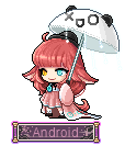Kalingroid-Android unter einem weißen Sonnenschirm
