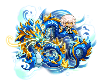 Legendary Blue Dragon Chair mit blau-goldenem Drachen