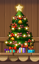 Elaborate Maplemas Tree mit verpackten Geschenken