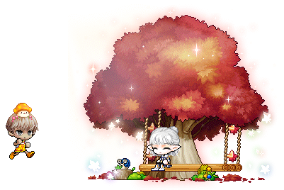 Zero-to-One-Hundred-Outfit und Schaukelstuhl an einem Herbstbaum