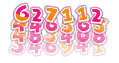 Rosa und orange Zahlen des KONOSUBA Damage Skin