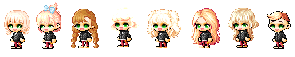 Acht weibliche Haaroptionen im Fairy Bros Hair Selector