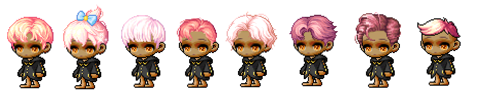 Acht männliche Haaroptionen im Fairy Bros Hair Selector