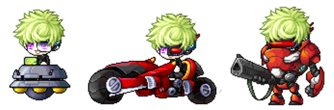 Reittiere Cyclops Eye Spaceship, Motorcycle und Power Suit