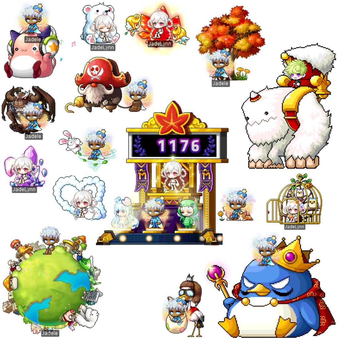 Jubiläumsstuhlauswahl mit Pink Bean, Royal Yeti und King Pepe