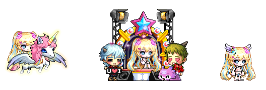 Double-Pink-Unicorn-Reittier, Angelic Adoration Chair und Angel Wing Band