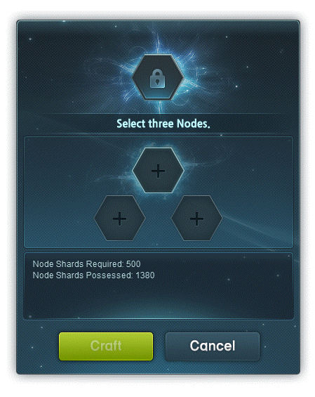 Création Custom Boost Node choisissant trois compétences pour cinq cents fragments