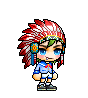 Feathered Headdress avec plumes rouges et blanches
