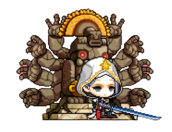 Zakum Chair avec boss de pierre derrière le personnage