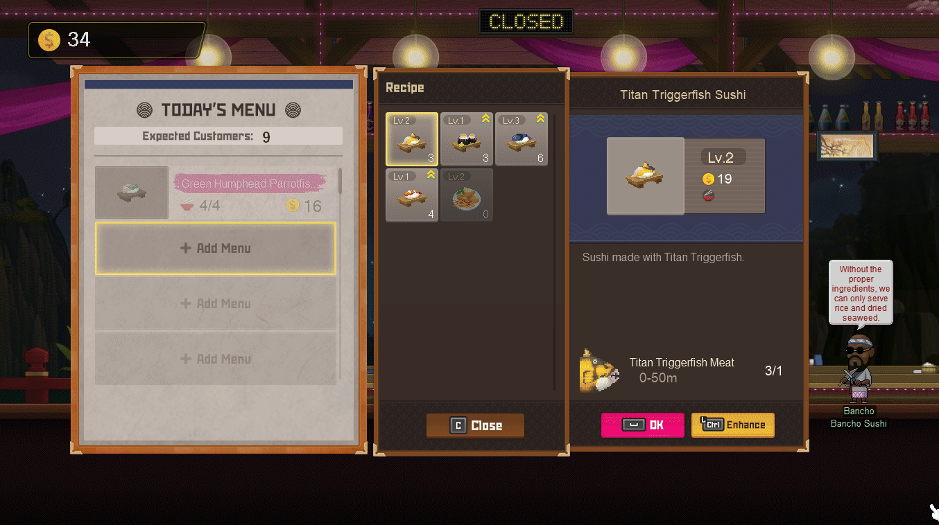 Today's Menu and Titan Triggerfish Sushi recipe selection