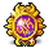 The purple and gold Shackles of Resentment badge