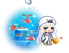 Blue Hole Dive Effect surrounding a character with fish and ocean water