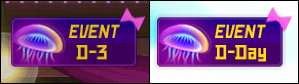 Jellyfish party notice three days ahead beside its event-day notice