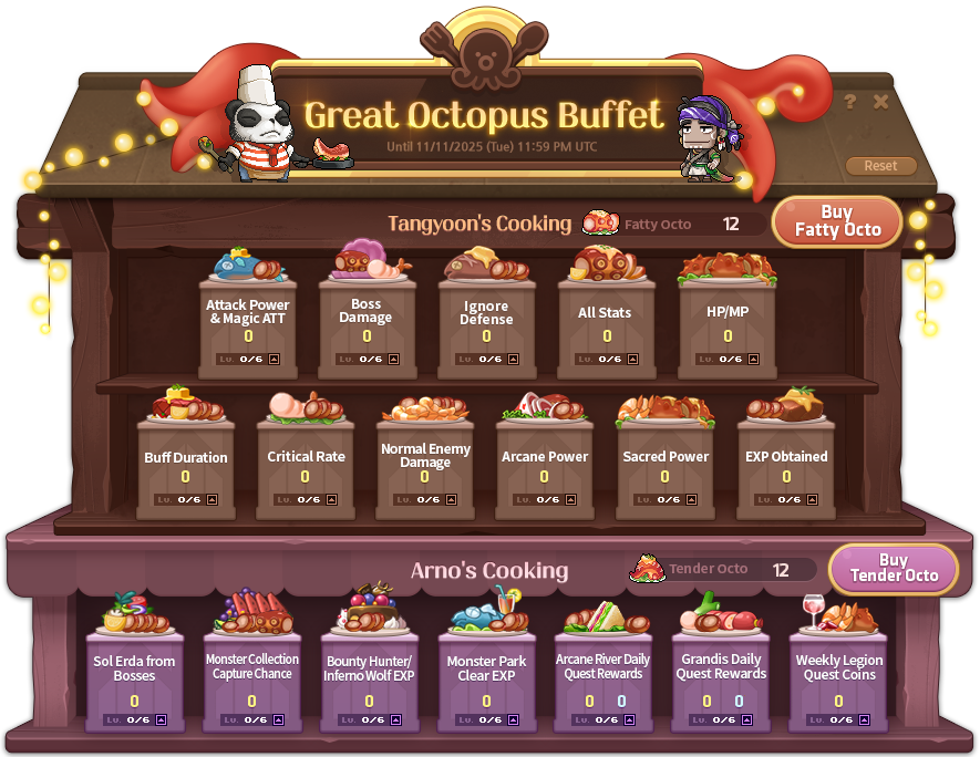Kochverbesserungen von Great Octopus Buffet