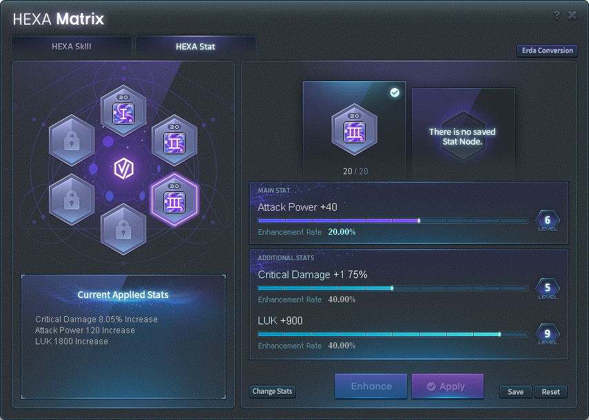 Aktivierung und Werteauswahl bei HEXA Stat Node III