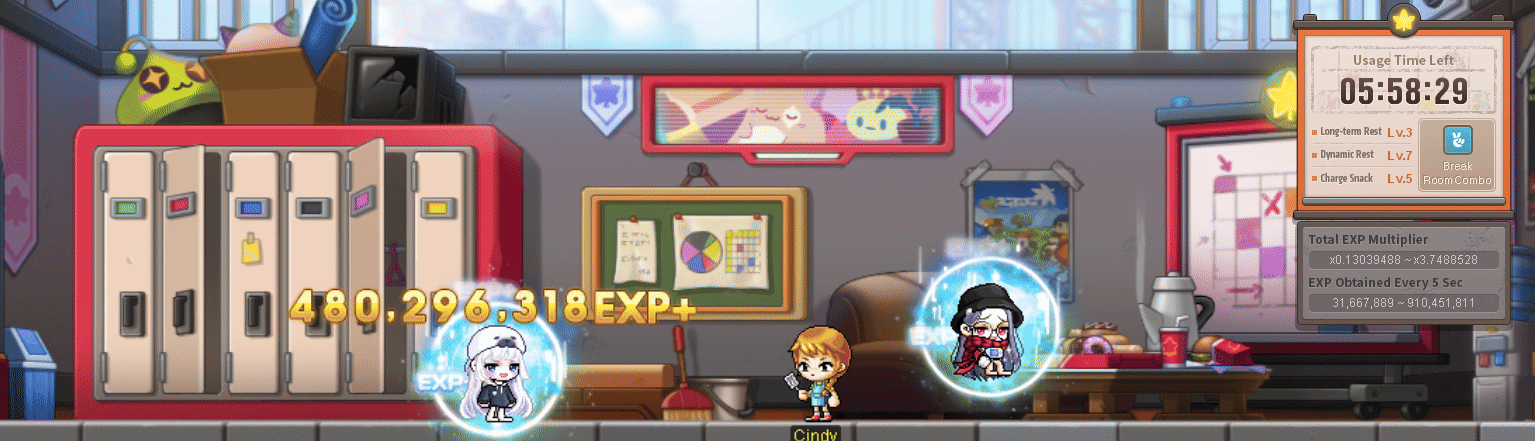 New Leaf Mall Break Room and EXP multiplier board