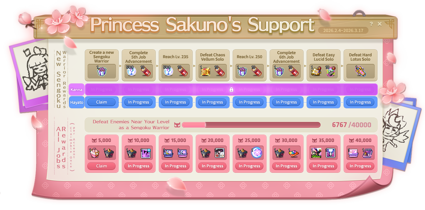 Princess Sakuno's Support mission and hunting tracks