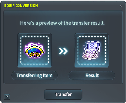 Fan-to-talisman equipment conversion preview