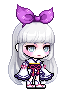 Kanna female white hair and white-eyed appearance