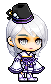 Kanna male white hair and white-eyed appearance
