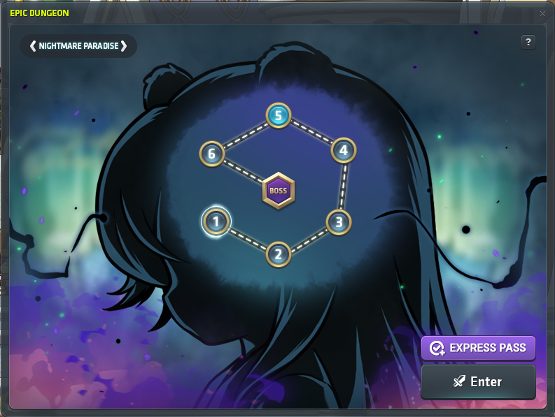 Nightmare Paradise seven-stage entry interface
