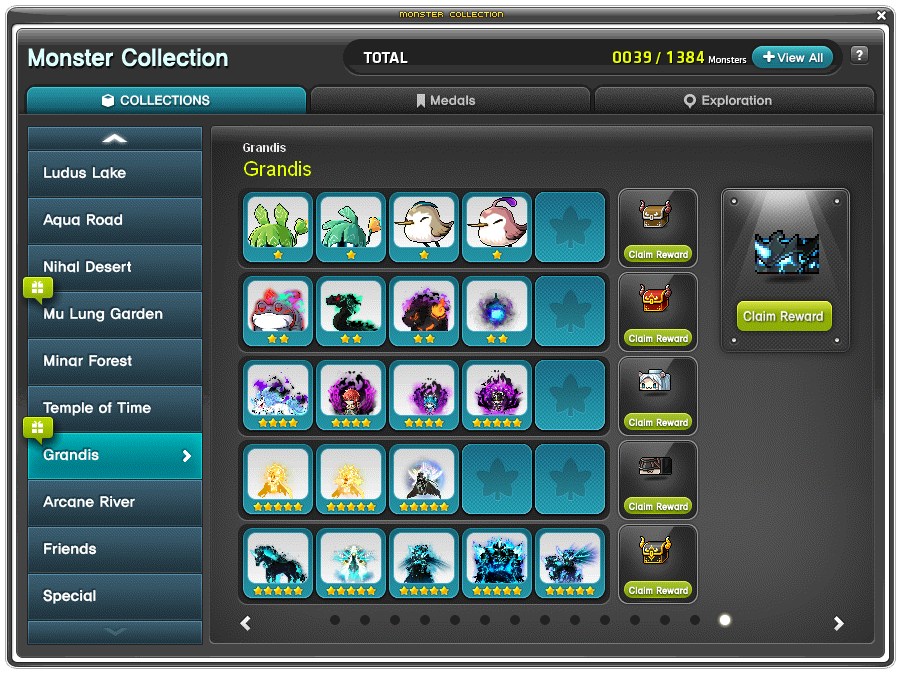 Expanded Grandis Monster Collection tab