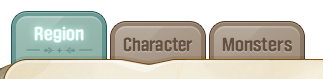 World Archive region, character and monster tabs