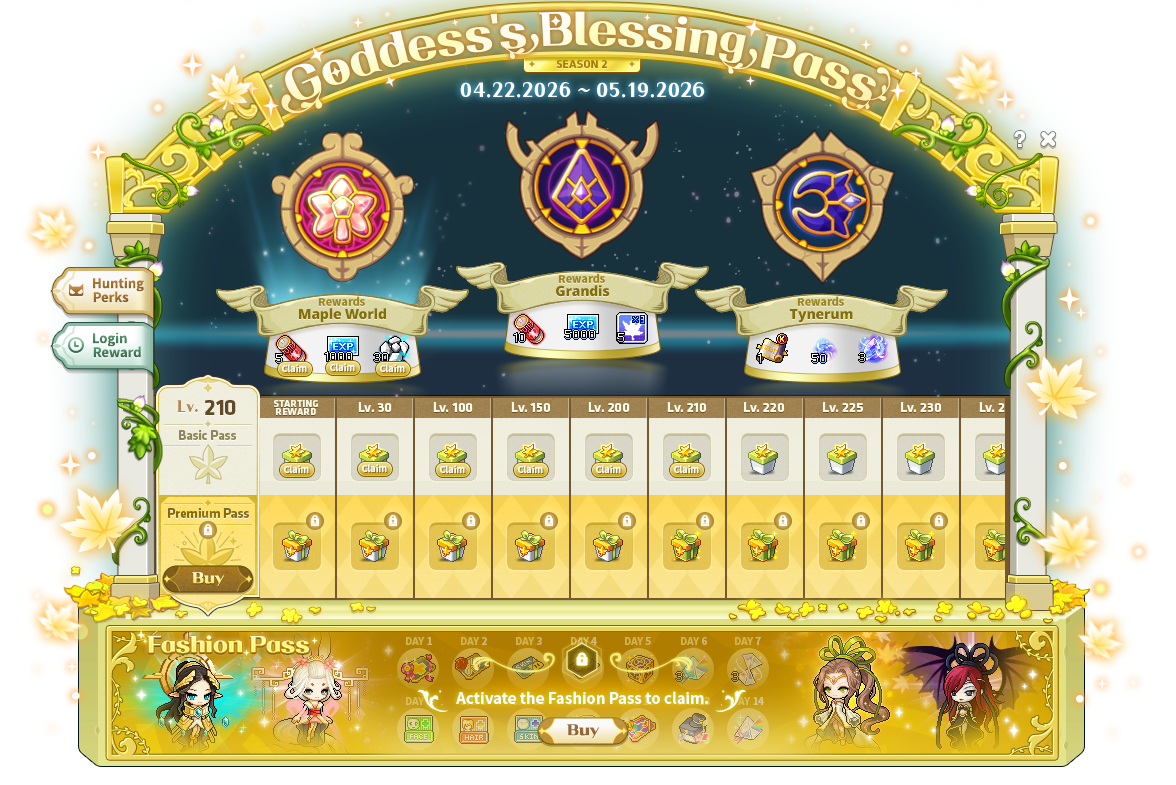 Goddess's Blessing Season 2 interface