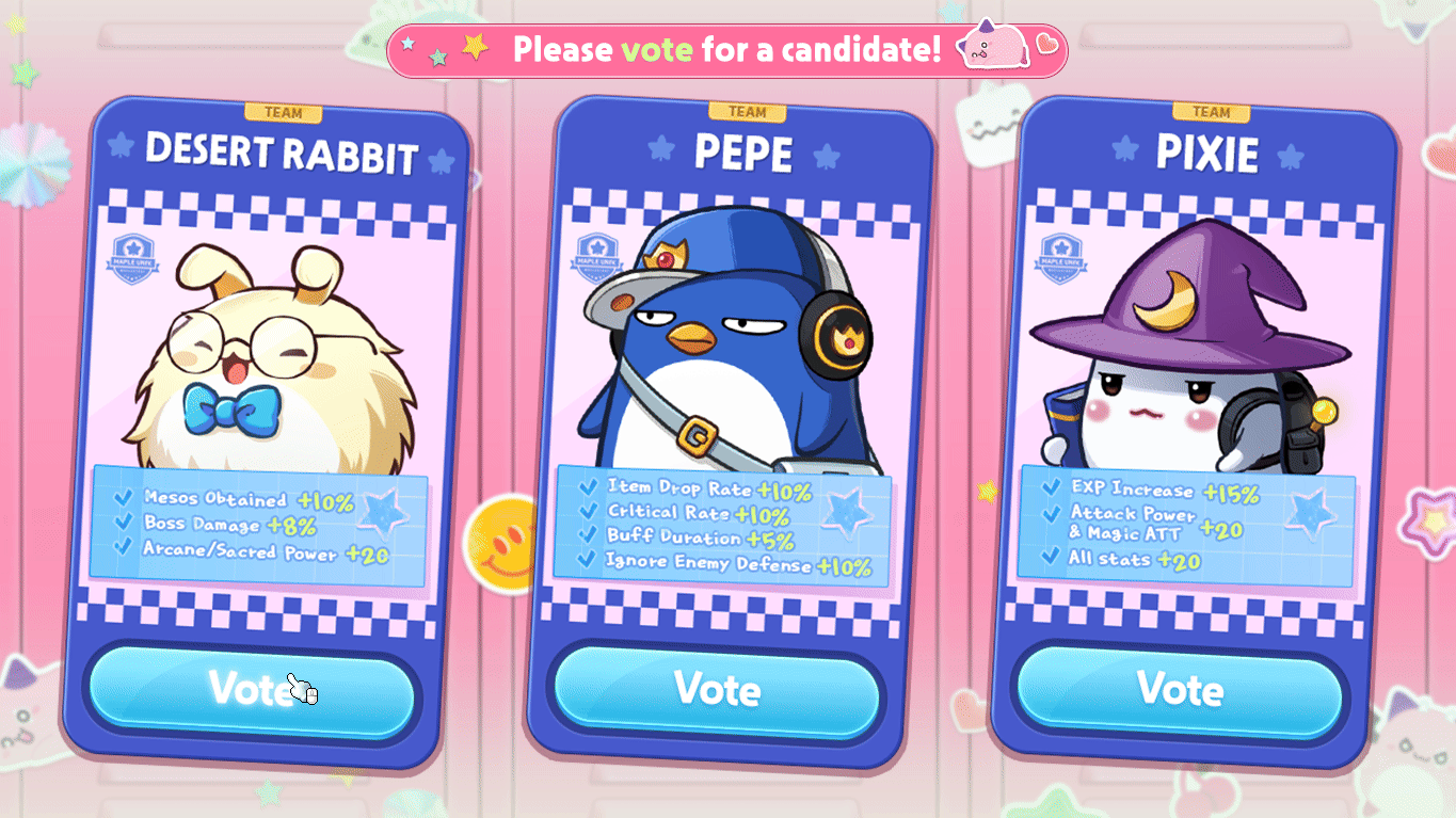 Monster Election candidate selection