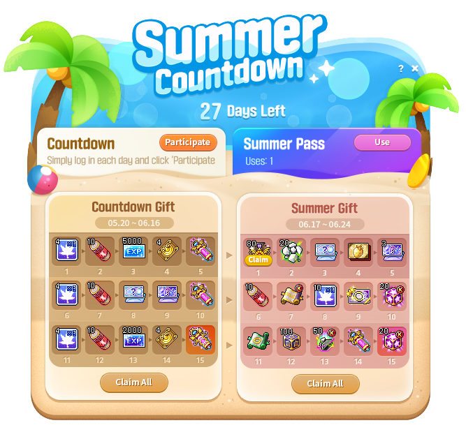 Summer Countdown reward tracks