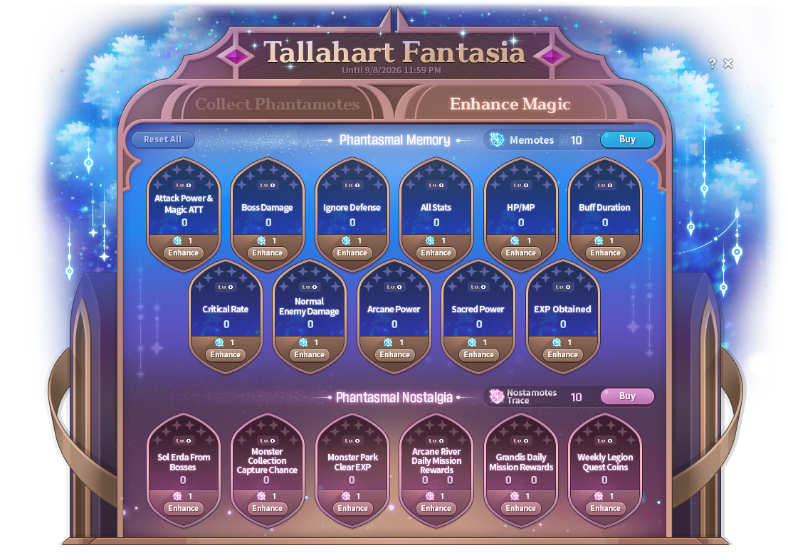 Phantasmal Magic enhancement interface