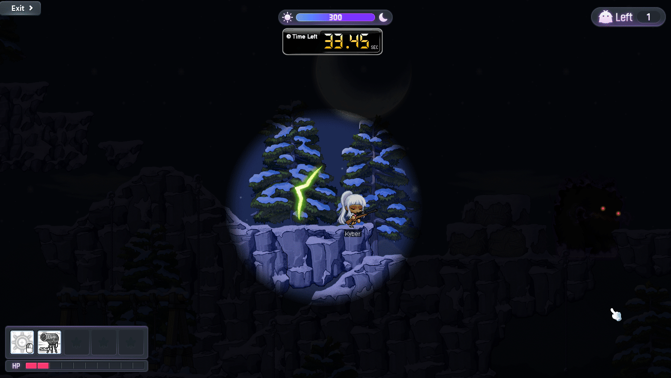 Ein Night-of-the-Yeti-Jäger flieht bei Nacht